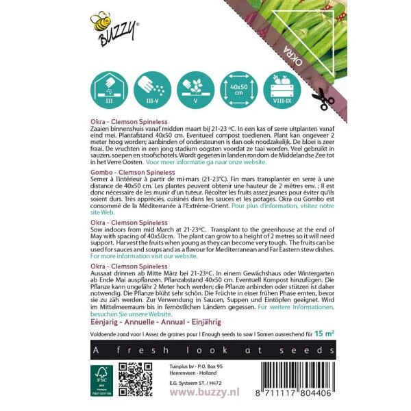 Okra (Exoot) Hibiscus Esculentus 2 Okra (Exoot) Hibiscus Esculentus - Afbeelding 2
